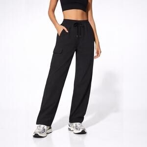 Columbia Women’s Black Omni-Shade Hiking Pants Drawstring Waist Cargo Pockets XL